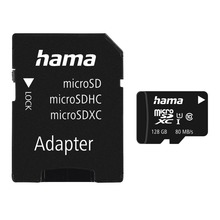 KARTA PAMIĘCI HAMA MICRO SDXC 128GB C10, 80MB/s + ADAPTER SD
