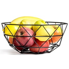 Koszyk na owoce i warzywa geometryczny metalowy czarny kosz patera miska