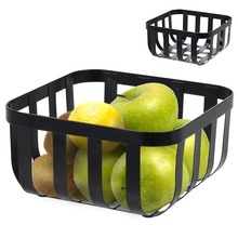 Koszyk na owoce i warzywa metalowy czarny 19,5x10,5 cm