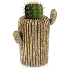 Osłonka na doniczkę złota kaktus 34,5 cm