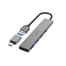 PREMIUM USB 3.2 + ADAPTER USB-C, 4xUSB-A, ULTRA SLIM, 5Gbit/s