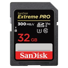 SanDisk Extreme PRO 32GB SDHC 300MB/s, UHS-II, Class 10, U3, V90

