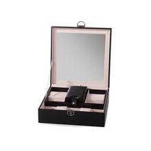 Szkatułka na biżuterię zegarki organizer pudełko (Czarna)