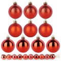 Bombki choinkowe nietłukące czerwone 5 cm 10 szt.