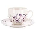 Filiżanka ze spodkiem porcelanowa kwiaty LOUKA 260 ml