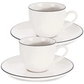 Filiżanki ze spodkiem porcelanowe białe DECORA 100 ml 2 szt.