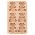 Forma do ciastek muffinek silikonowa beżowa misie 30x17,5x2 cm