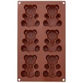 Forma do ciastek muffinek silikonowa brązowa misie 30x17,5x2 cm