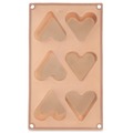 Forma do ciastek silikonowa beżowa serce 29x17,5x3,8 cm