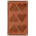 Forma do ciastek silikonowa brązowa serce 29x17,5x3,8 cm
